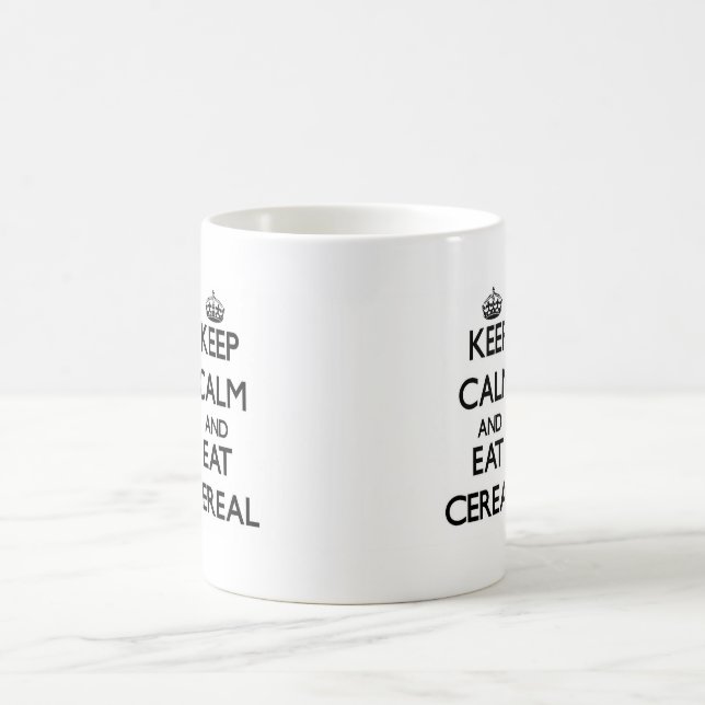 Caneca De Café Mantenha calmo e coma o cereal (Centro)