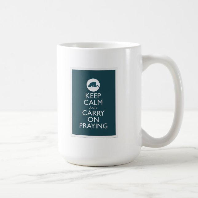Caneca De Café "Mantenha calmo e continue Praying (Direita)