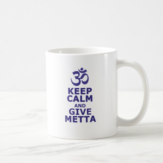 Caneca De Café Mantenha calmo e dê Metta (Direita)