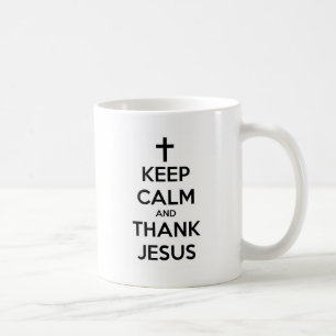Caneca De Café Mantenha calmo e obrigado Jesus