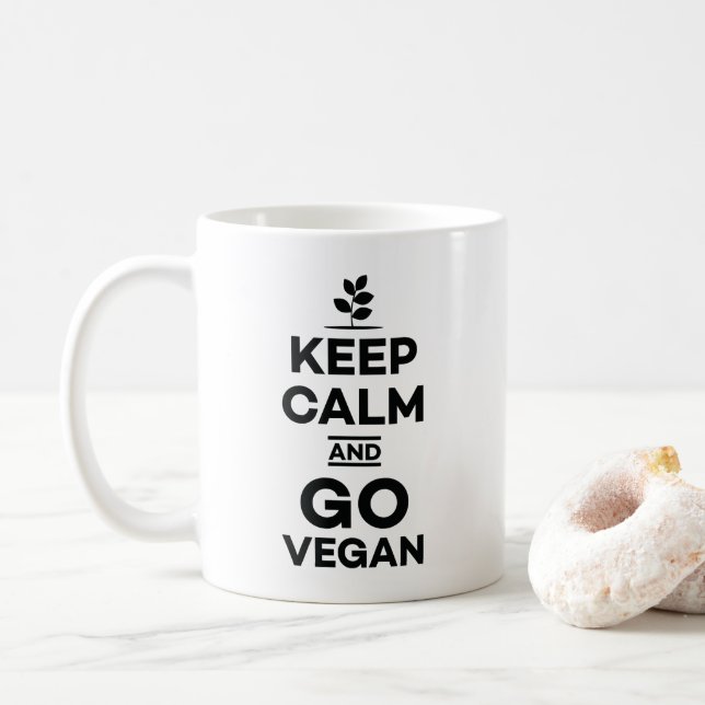 Caneca De Café Mantenha calmo e vá Vegan baseado planta da (Com Donut)