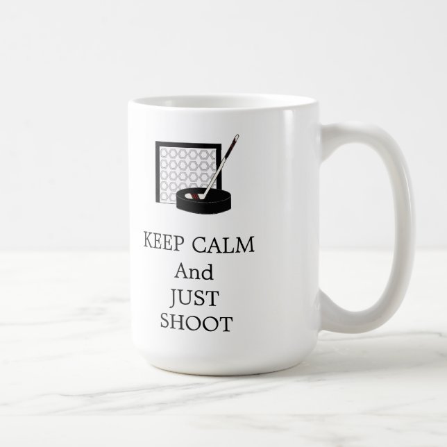 Caneca De Café Mantenha Calmo Rede e Stick de Hóquei (Direita)