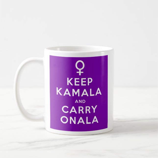 Caneca De Café Mantenha Kamala e o Carregar Onala Purple em segun (Esquerda)
