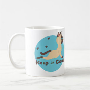 Caneca De Café Mantenha legal Kawaii, brincadeira de gatos yoga