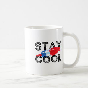 Caneca De Café Mantenha Legal Pop Vermelho Branco E Azul