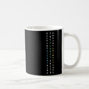Caneca De Café Mantenha O Clipe De Proteção Ambiental Azul Dos Oc