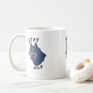 Caneca De Café Mantenha o Espírito do Lobo Bravo