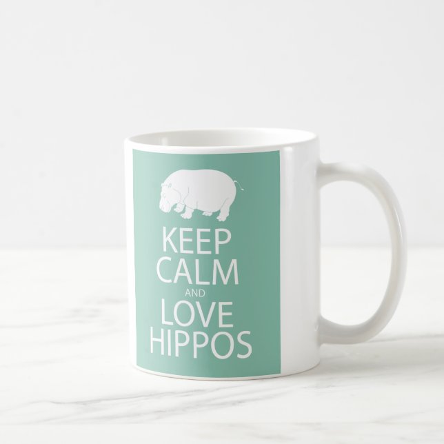 Caneca De Café Mantenha o Hippopotamus do impressão dos (Direita)