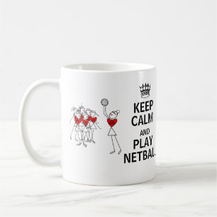 Caneca De Café Mantenha posições do Netball da calma e do jogo
