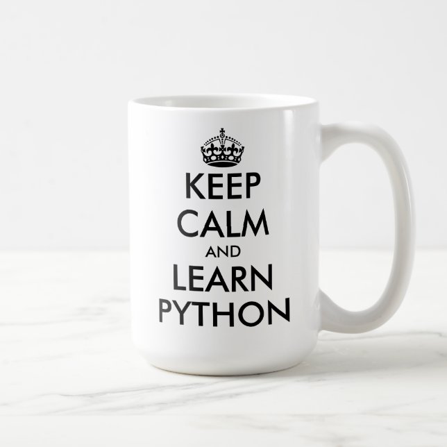 Caneca De Café Mantenha-se calmo e aprenda Python como um engenhe (Direita)