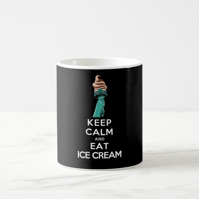 Caneca De Café mantenha-se calmo e coma sorvete (Centro)