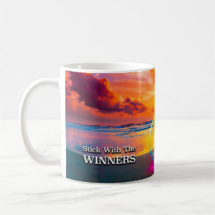 Caneca De Café Mantenha-Se Com O Slogan De Recuperação Sunrise