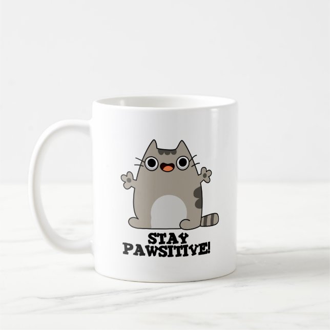 Caneca De Café Mantenha-se Engraçado, Gato-Pun (Esquerda)