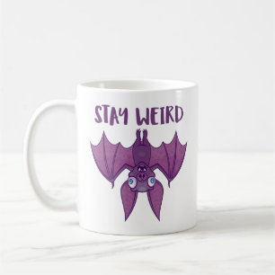 Caneca De Café Mantenha-se esquisito no Bat de Cartoon