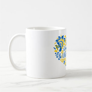 Caneca De Café Mantenha-se firme com a Ucrânia, com as letras e o