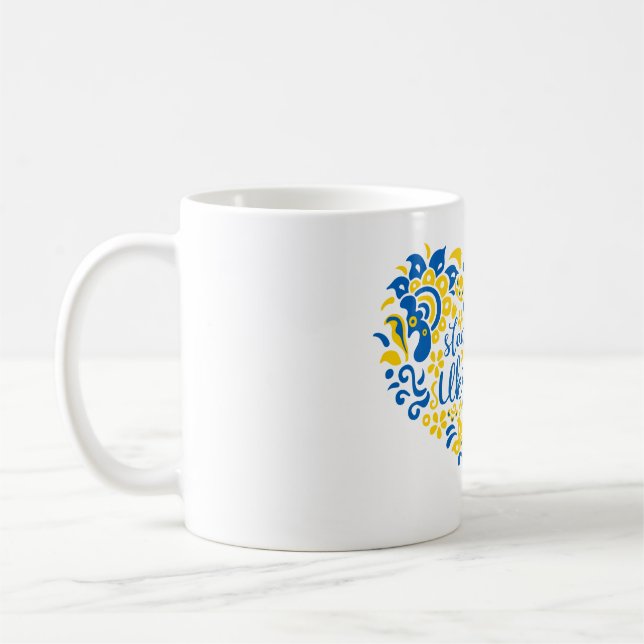 Caneca De Café Mantenha-se firme com a Ucrânia, com as letras e o (Esquerda)