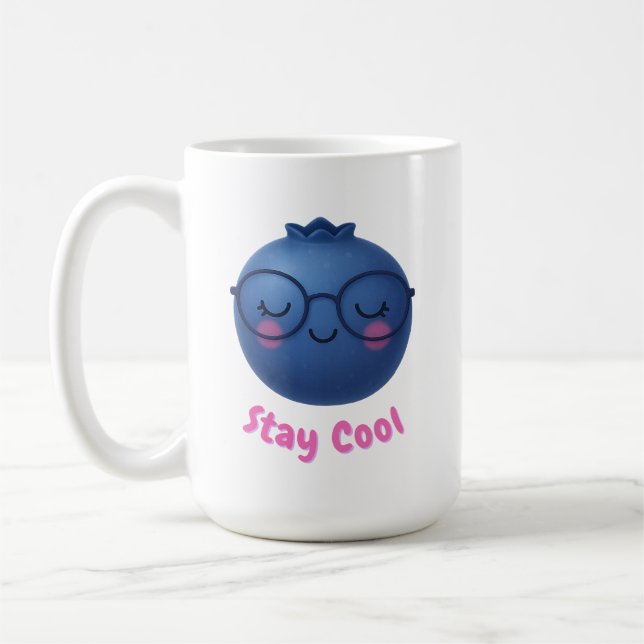 Caneca De Café Mantenha-se Legal - Design de Blueberry TropiCool (Esquerda)