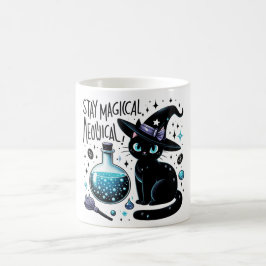 Caneca De Café Mantenha-se magia e meowgical bruxa negra