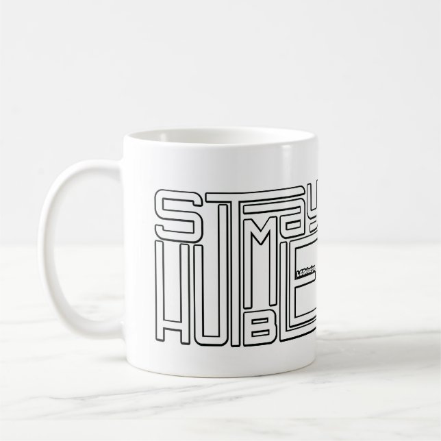 Caneca De Café MANTENHA-SE motivacional e inspiracional HUMBLE (Esquerda)