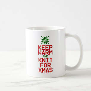 Caneca De Café Mantenha-se quente e o Knit para o Natal