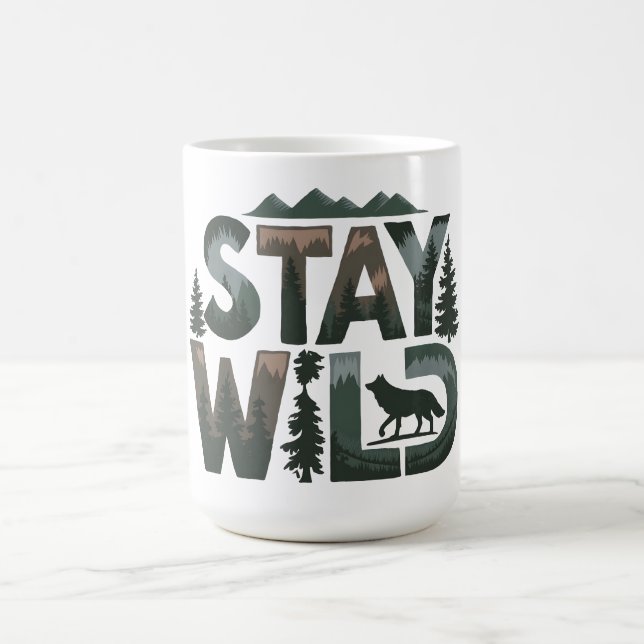 Caneca De Café Mantenha-se selvagem - Design inspirado na naturez (Centro)