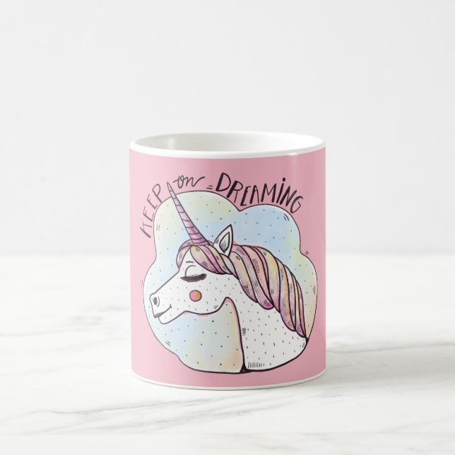 Caneca De Café Mantenha Sonhando Unicórnio Caprichoso (Centro)