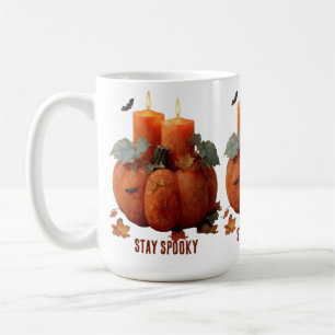 Caneca De Café Mantenha Spooky Pumpkin com Velas