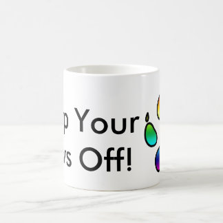 Caneca De Café Mantenha suas patas fora! - Arco-íris