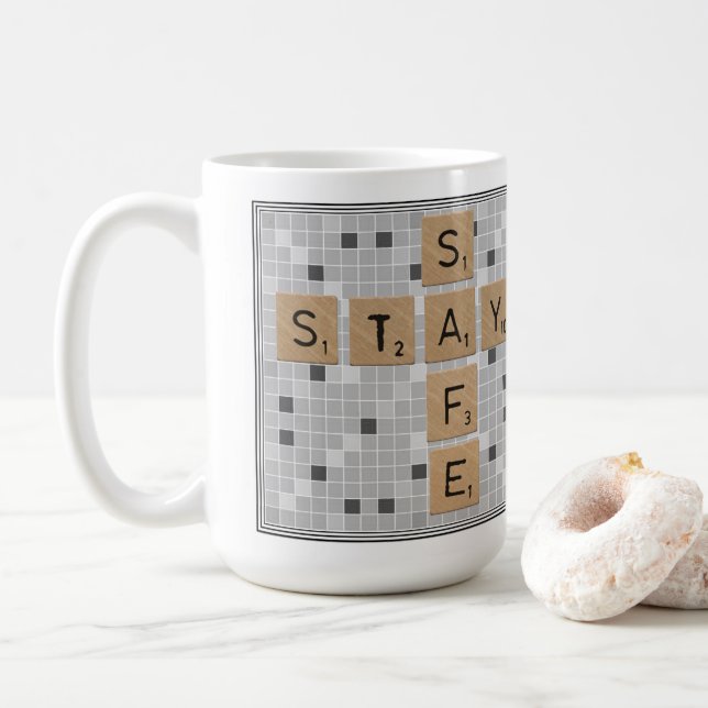 Caneca De Café Manter Azulejos de jogos seguros (Com Donut)