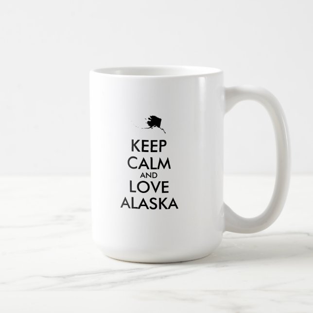 Caneca De Café MANTER CALM e AMAR ALASKA personalizáveis (Direita)
