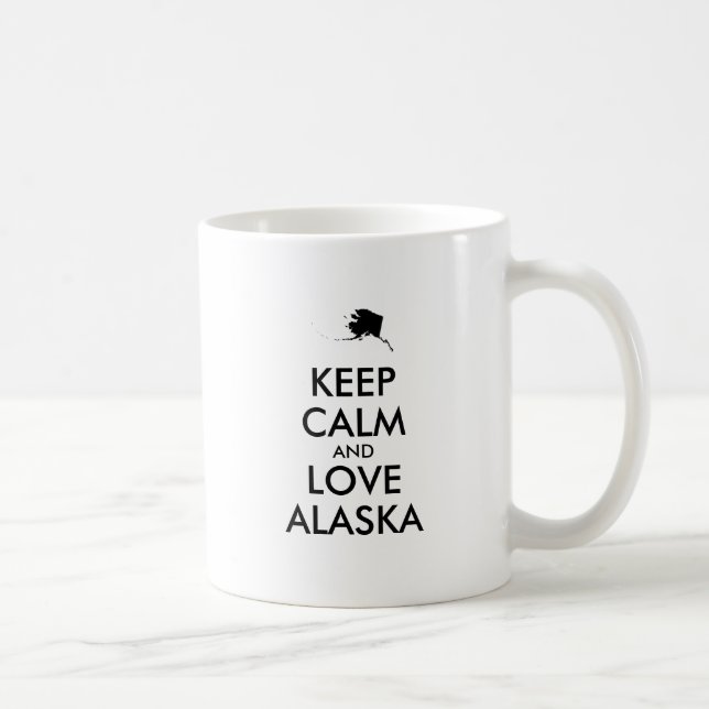 Caneca De Café MANTER CALM e AMAR ALASKA personalizáveis (Direita)