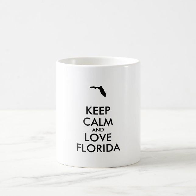 Caneca De Café MANTER CALM e AMAR FLORIDA personalizável (Centro)