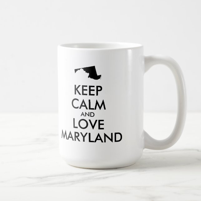 Caneca De Café MANTER CALM e AMAR MARYLAND personalizáveis (Direita)