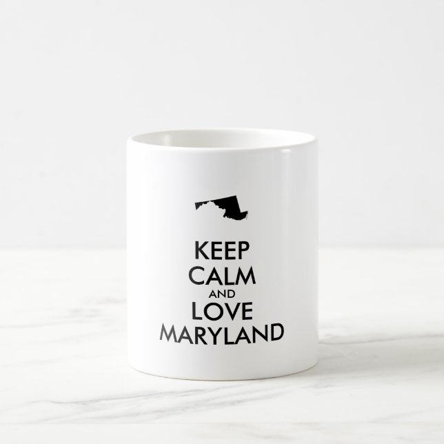 Caneca De Café MANTER CALM e AMAR MARYLAND personalizáveis (Centro)