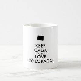 Caneca De Café MANTER CALM e AMOR COLORADO personalizáveis