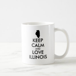 Caneca De Café MANTER CALM e AMOR ILLINOIS personalizáveis