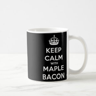 Caneca De Café Manter Calma Com Cuta De Bacon De Mapeamento