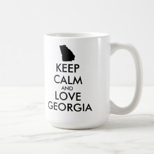 Caneca De Café MANTER CALMA E AMAR GEÓRGIA personalizáveis