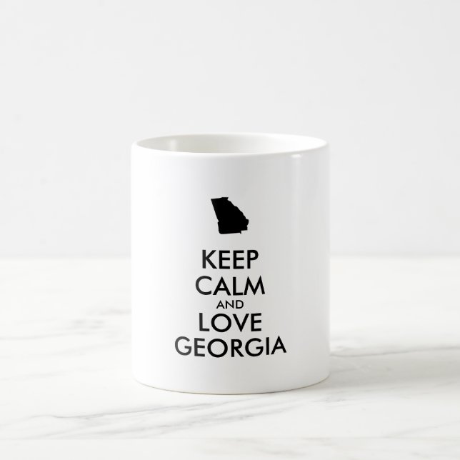 Caneca De Café MANTER CALMA E AMAR GEÓRGIA personalizáveis (Centro)
