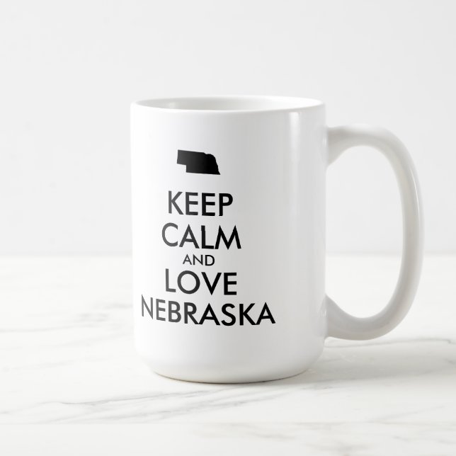 Caneca De Café MANTER CALMA E AMAR NEBRASKA personalizáveis (Direita)