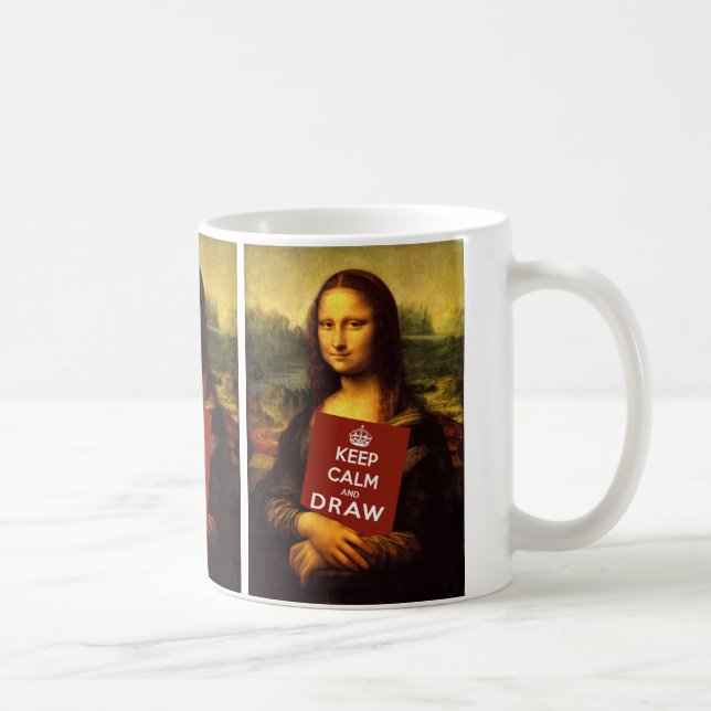 Caneca De Café Manter Calma E Desenhar (Direita)