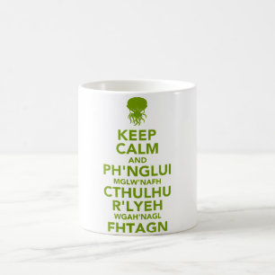 Caneca De Café Manter Calma e Fhtagn