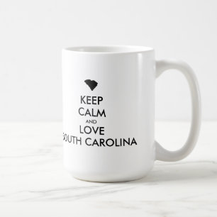 Caneca De Café Manter calmo e amar a carOLINA do Sul personalizáv