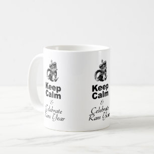 Caneca De Café Manter Calmo e celebrar ano Ram WM01