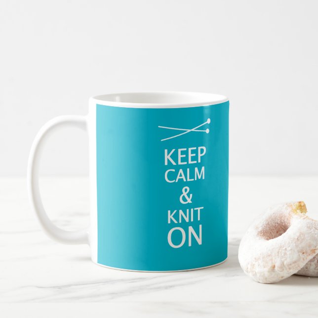 Caneca De Café Manter Knit Calmo Em {Dark} (Com Donut)