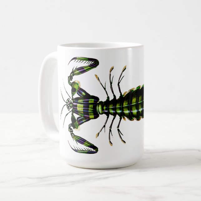 Caneca De Café Mantis Shrimp - Design de Vintage (Frente Esquerda)