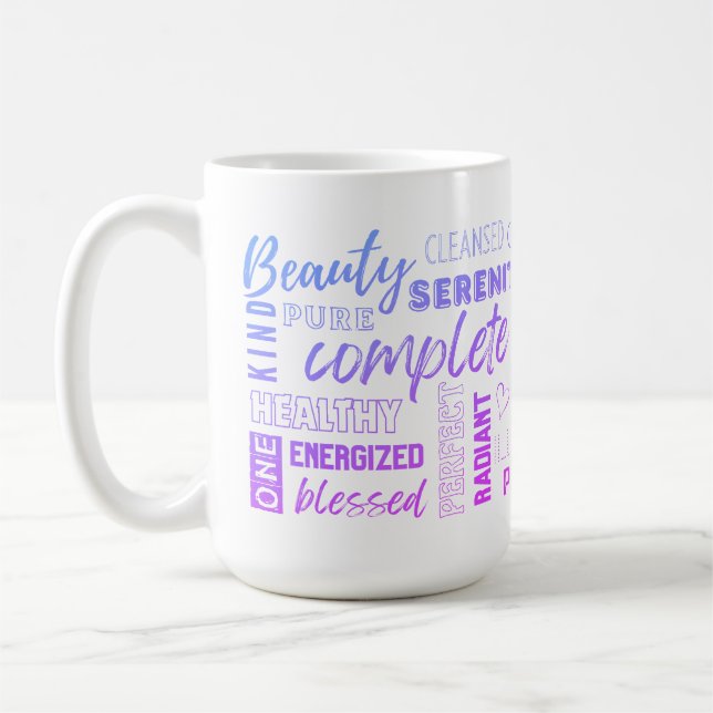Caneca De Café Mantra I AM Inspirational High Vibe Words (Esquerda)