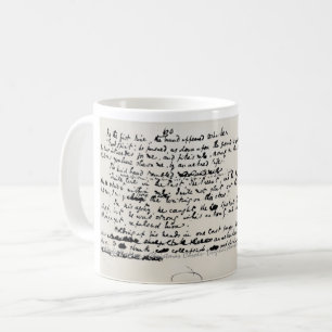 CANECA DE CAFÉ MANUSCRITO DE CHARLES DICKENS DAS CANÇÕES DE NAT