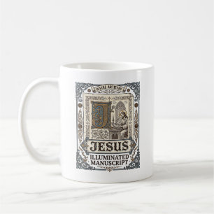 Caneca De Café Manuscrito de Jesus Fé Cristã Vintage