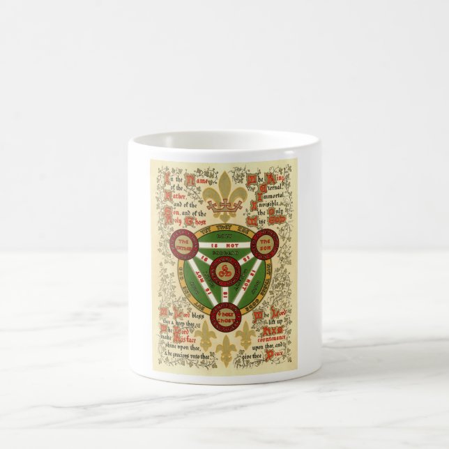 Caneca De Café Manuscrito iluminado da trindade santamente (Centro)